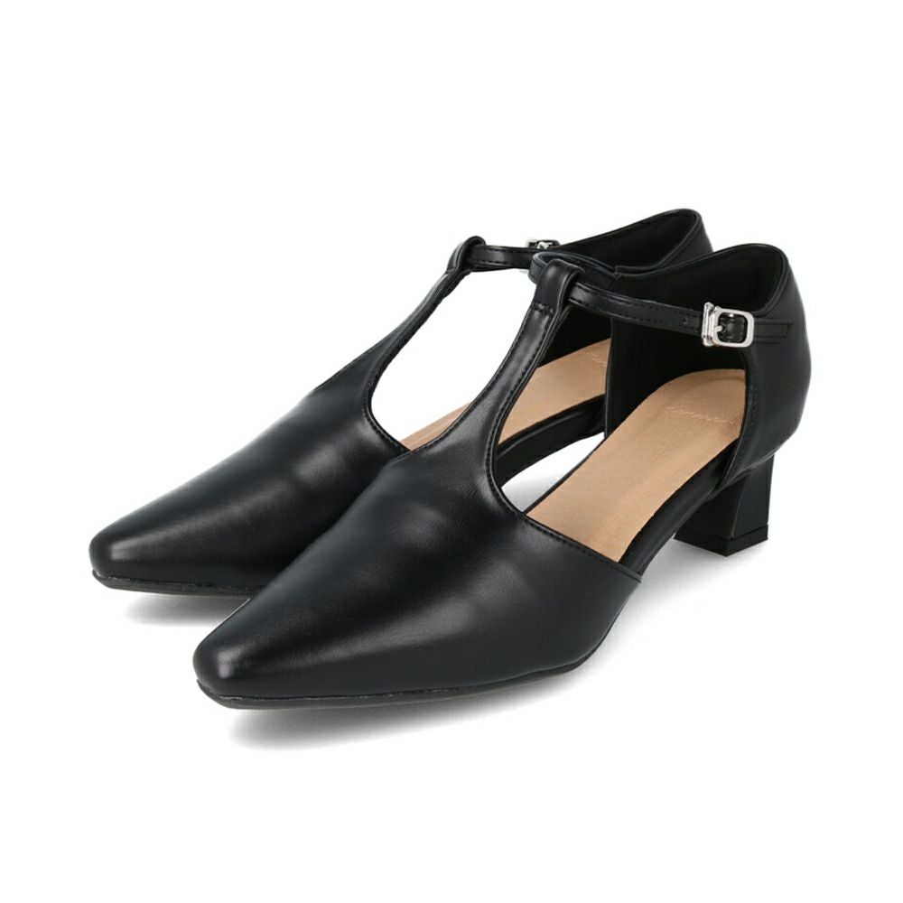 menue (メヌエ) Tストラップ 変形ヒール パンプス 送料無料 | welleg