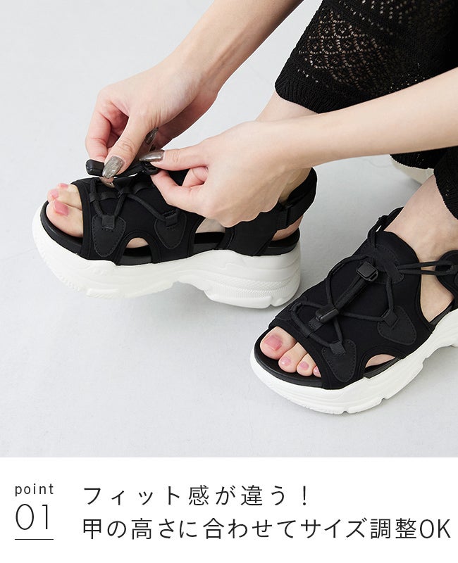 menue (メヌエ) 厚底 スポーツサンダル