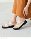 menue (メヌエ) ゴールドバックル フラットサンダル