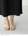 menue (メヌエ) スクエアトゥ 細ストラップ フラットサンダル