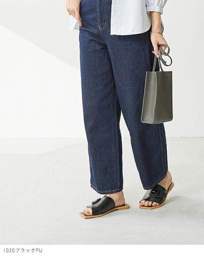 menue (メヌエ) エッジ スクエアトゥ フラットサンダル