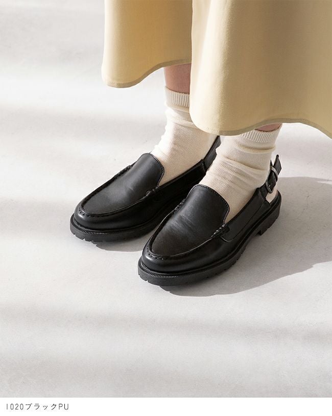 menue (メヌエ) バックストラップ 厚底 ローファー
