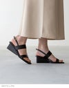 menue luxe (メヌエ リュクス) ダブルストラップ ウェッジヒールサンダル