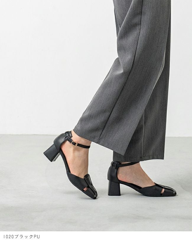 menue luxe (メヌエ リュクス) 5cmヒール アンクルストラップ グルカ