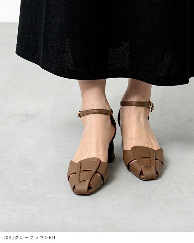 menue luxe (メヌエ リュクス) 5cmヒール アンクルストラップ グルカ