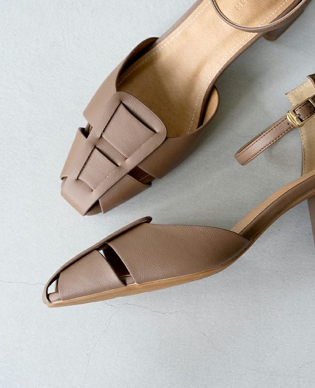 menue luxe (メヌエ リュクス) 5cmヒール アンクルストラップ グルカ