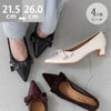 menue (メヌエ) リボンモチーフ ポインテッドトゥ ヒールパンプス