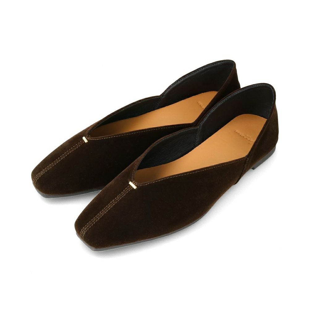 Vカット ゴールドアクセント 極やわパンプス 送料無料 交換無料