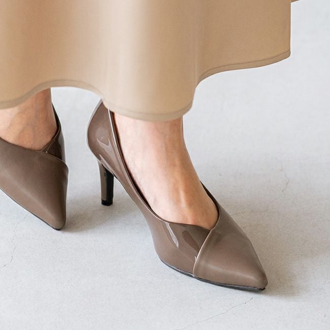 バイカラー ポインテッドトゥ 7cmヒール パンプス 送料無料 | welleg