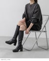 menue (メヌエ) スクエアトゥ プラットフォーム ヒールロングブーツ