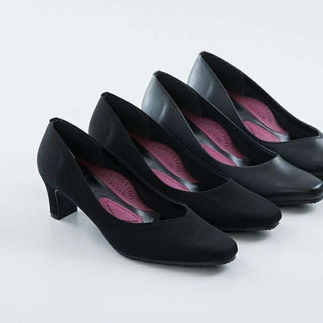 スクエアトゥ 5.5cmヒール 整うパンプス 送料無料 | welleg