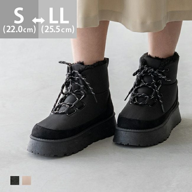 厚底 レースアップブーツ