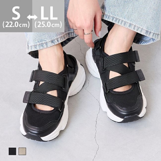 厚底 ストラップ スニーカーサンダル
