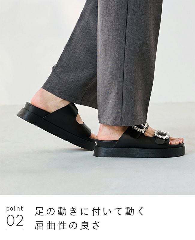 ビジューバックル 厚底サンダル 送料無料 | welleg（ウェレッグ