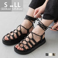 menue (メヌエ) レースアップ 厚底 スポーツサンダル