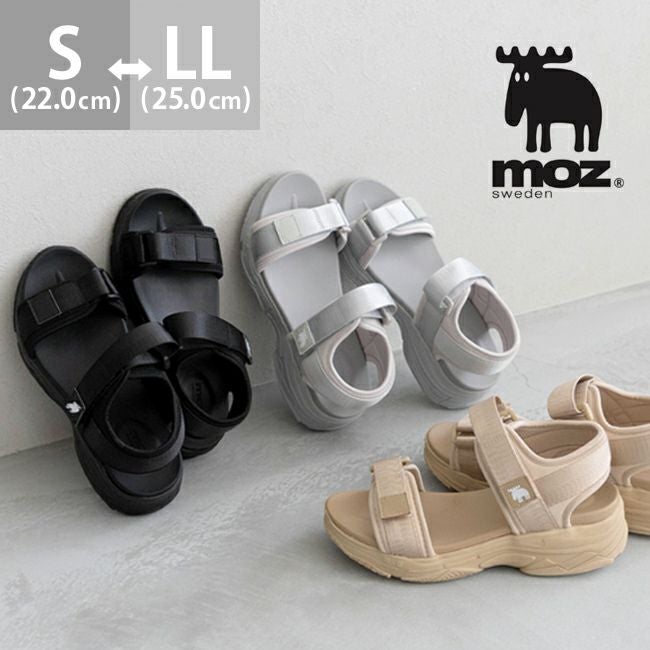 新品　グレー　スポサン　M [OHGA] moz (モズ) シンプル 面ファスナー スポーツサンダル 送料無料