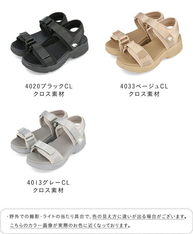 moz (モズ) シンプル 面ファスナー スポーツサンダル 送料無料