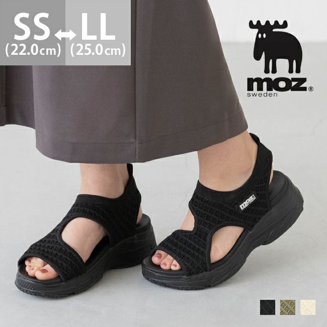 moz (モズ) ワッフルニット キレイめ厚底スポーツサンダル