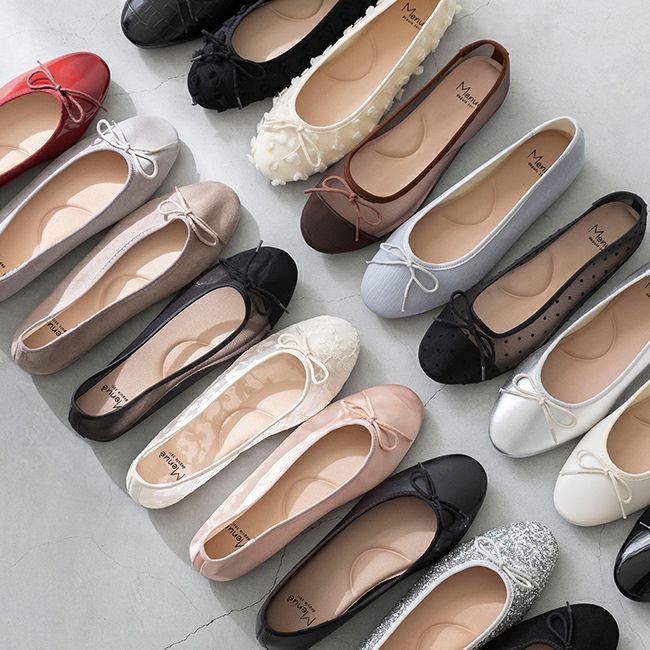 menue (メヌエ) ふわカル ラウンドトゥ バレエシューズ 送料無料