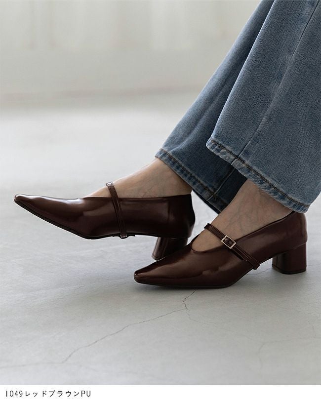 2way 甲ストラップ ミドルヒール 極やわパンプス 送料無料 | welleg