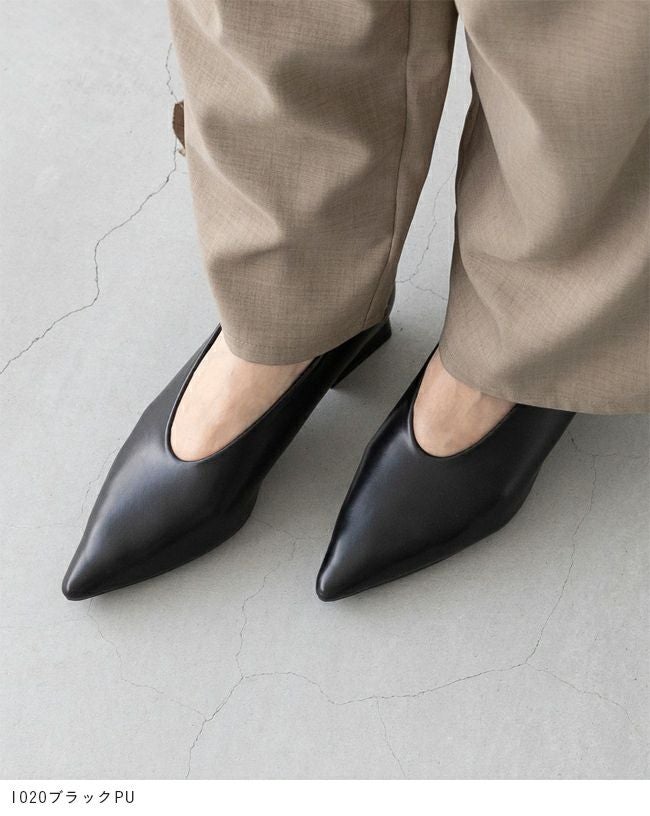 menue (メヌエ) デザインヒール ポインテッドトゥ パンプス 送料無料