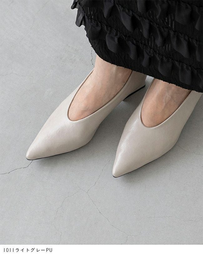 menue (メヌエ) デザインヒール ポインテッドトゥ パンプス 送料無料