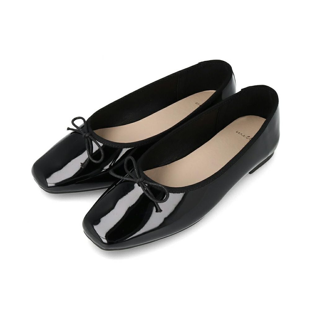 幅広 freely 4E スクエアトゥ フラットバレエシューズ 送料無料