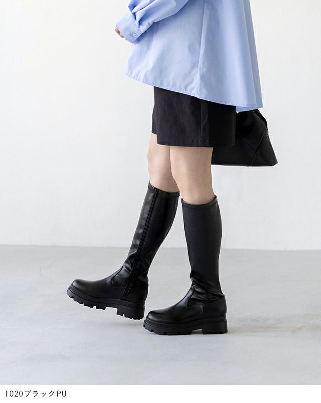 menue (メヌエ) ラウンドトゥ 厚底 ロングブーツ 送料無料 | welleg