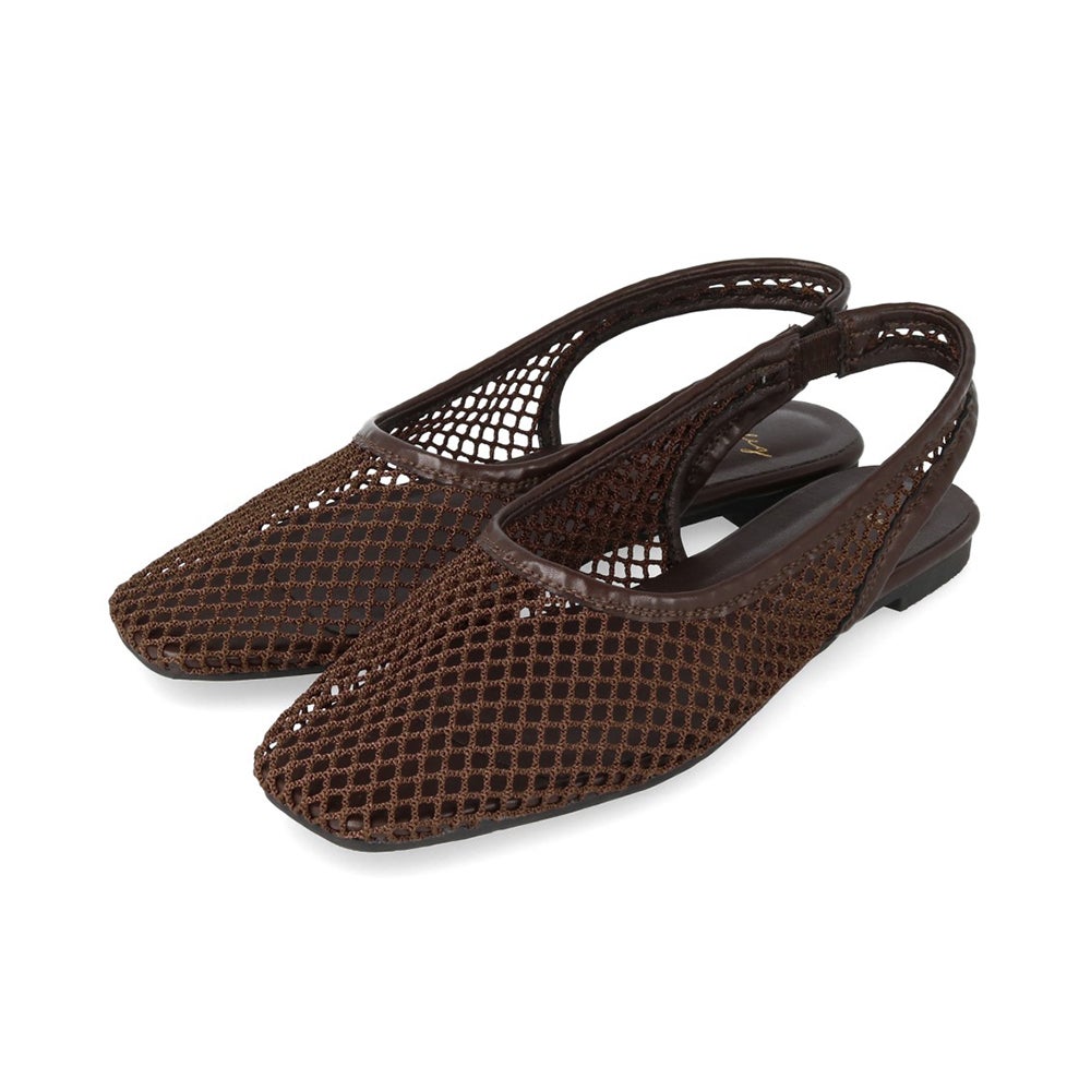 スクエアトゥ バックストラップ メッシュサンダル 送料無料 4月20日頃